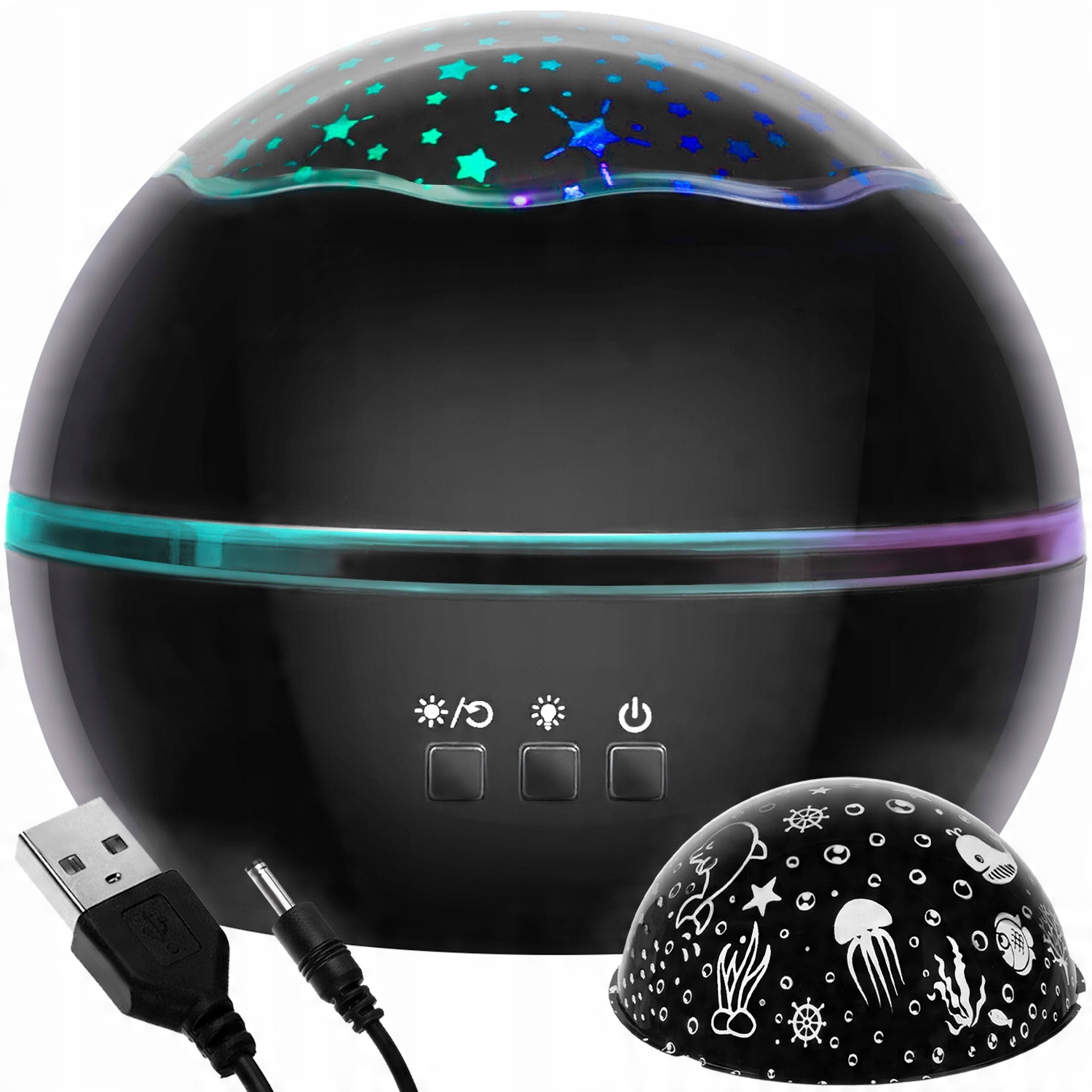 

Lampka Nocna Obrotowa Projektor Gwiazd Nieba 2w1