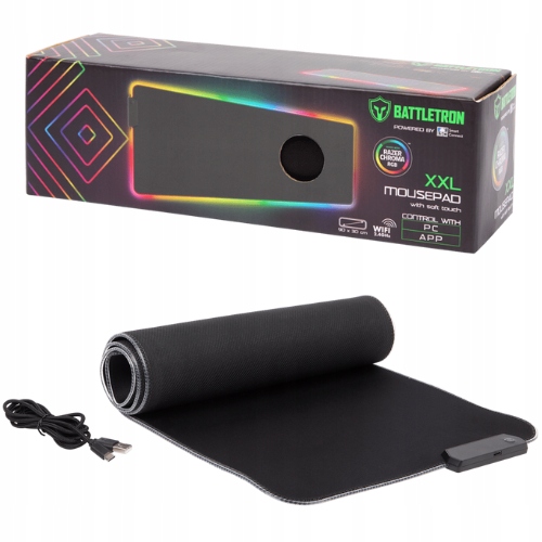 Gamingowa Podkładka Pod Mysz Battletron XXL 90X30 CM Led Rgb Wi-fi