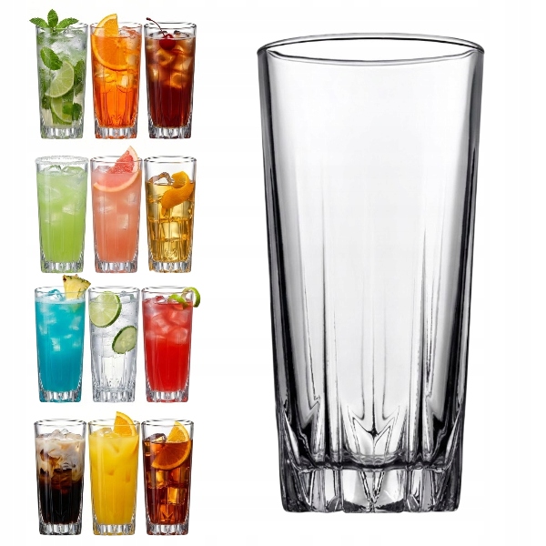 12 x Sklenice 330ML Na Nápoje A Koktejly Nápojů Vody Komplet Sada Sklenic