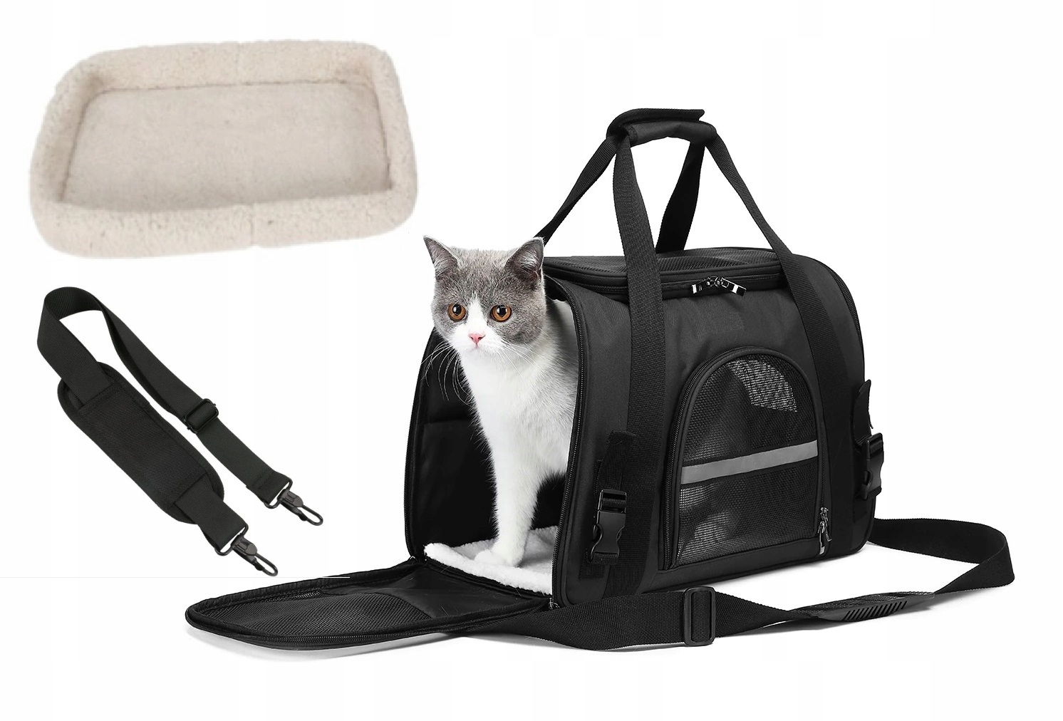 Levně Přepravka pro pro kočky psa, taška s nastavitelným ramenním popruhem (I108)