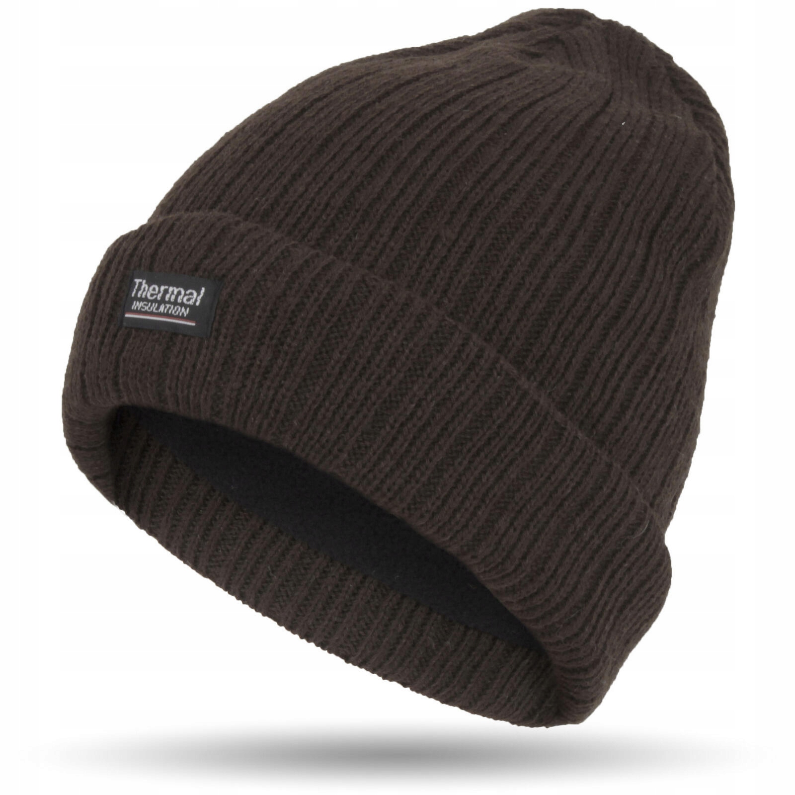 W170C Czapka zimowa dzianinowa ocieplana polarem