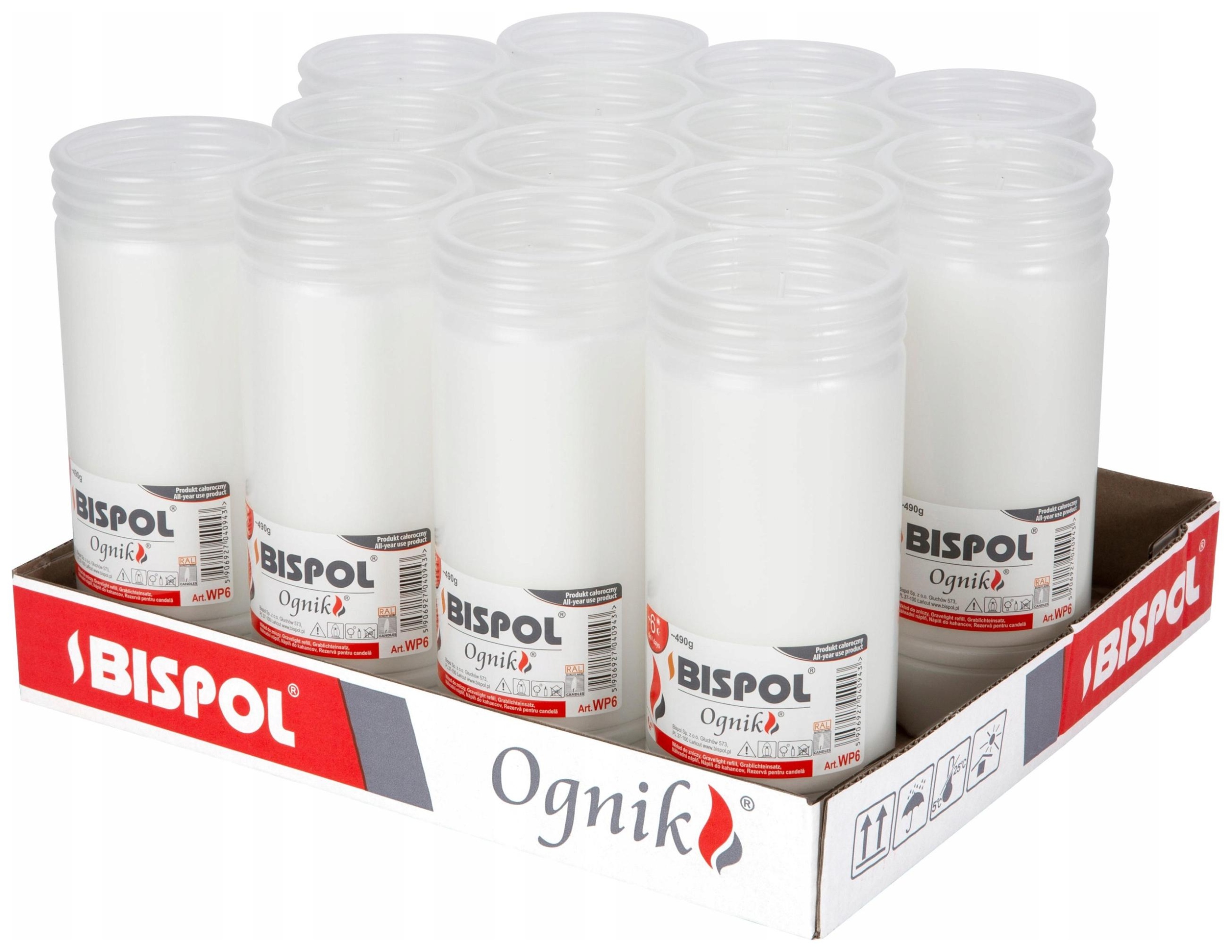 Bispol Parafínové do hřbitovních svíček WP6 144H 14ks