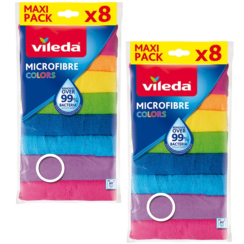 Levně Utěrka Vileda Mikrovlákno Colors 2x8 ks