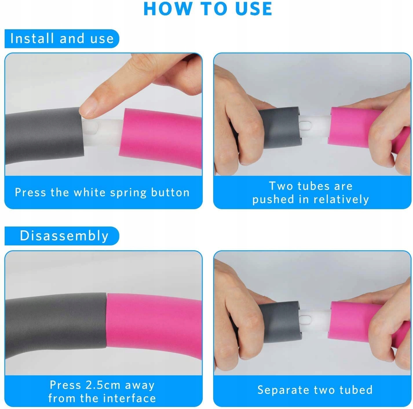 FOXMOG HULA HOOP SKŁADANE PIANKOWE 6-8 ELEMENTÓW Średnica 1 cm