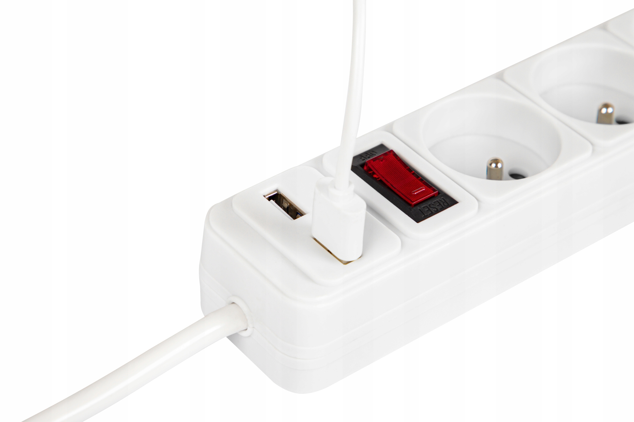 PRZEDŁUŻACZ LISTWA ZASILAJĄCA WŁĄCZNIK 3 GNIAZDA 3M ŁADOWARKA 2xUSB 2.1A Marka inna