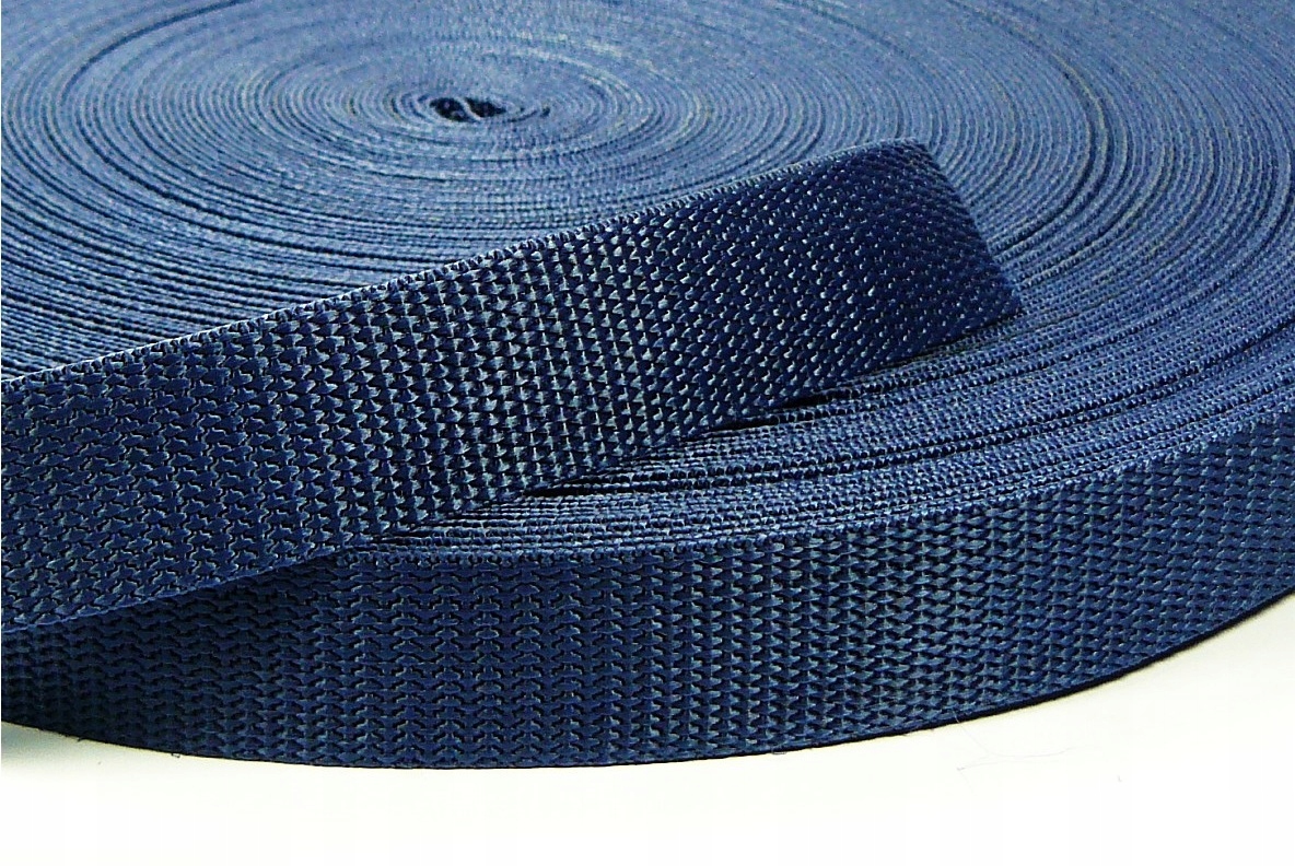 Taśma nośna parciana kaletnicza 25mm Granatowa