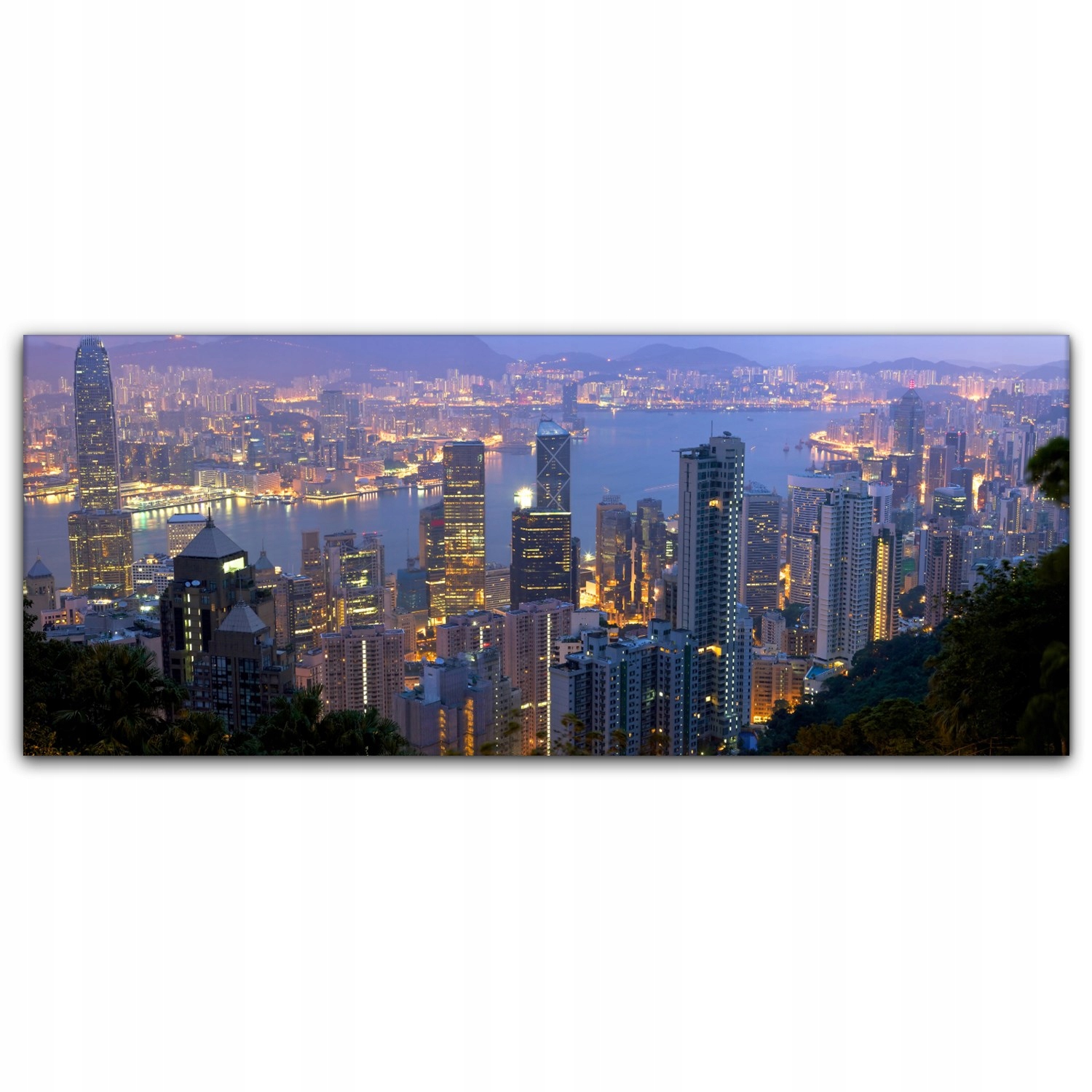 

Canvas na ramie na ścianę 125x50 Hong Kong Miasto