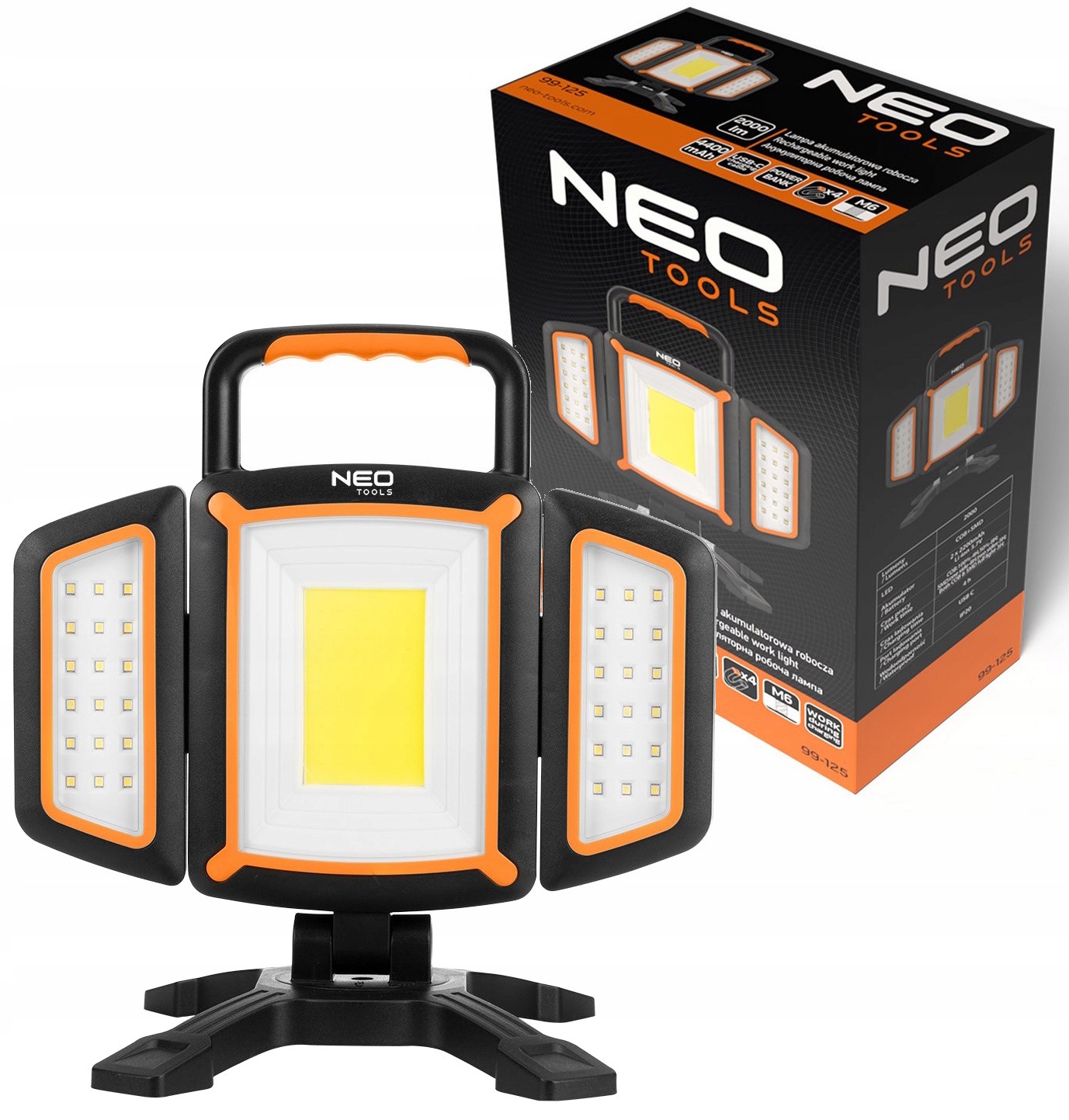 Lampa akumulatorowa robocza halogen Led Smd 1200lm Cob Smd 2000lm