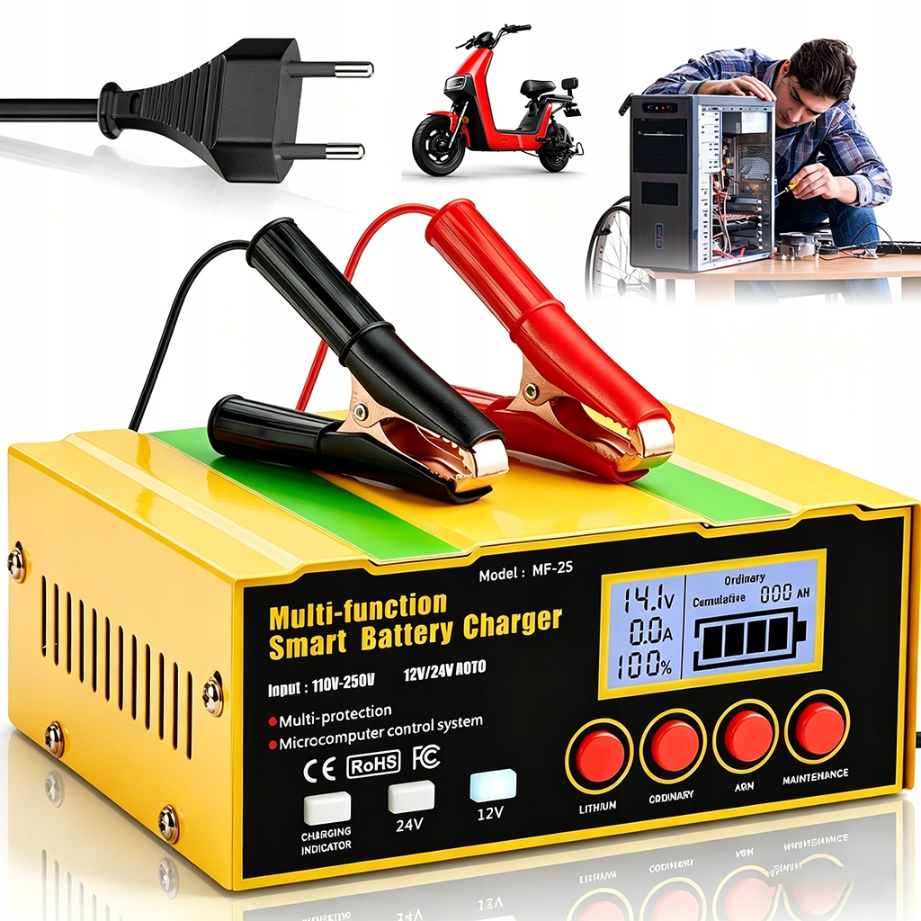 Inteligentní Usměrňovač 12V/24V, Stabilní Nabíjení, Regulace Proudu