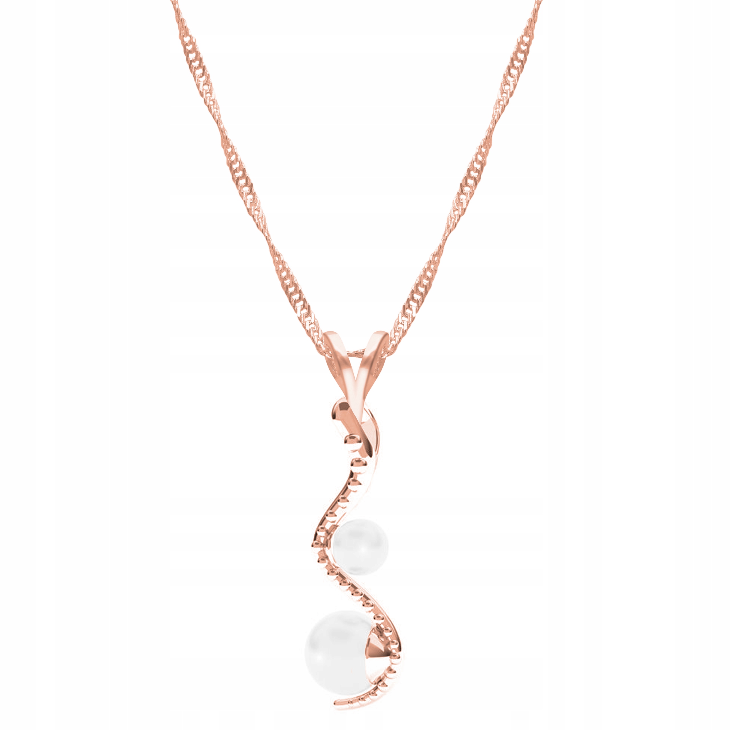 Řetízek zlatý náhrdelník 925 Had s perlou