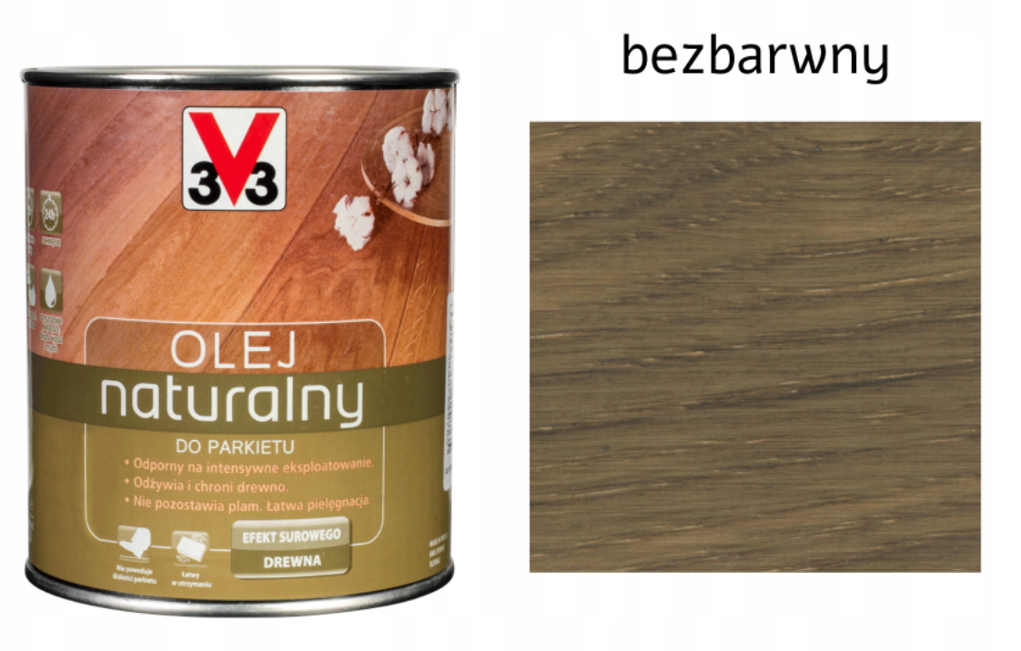 

Olej naturalny do parkietu V33 Bezbarwny 1 L Mat