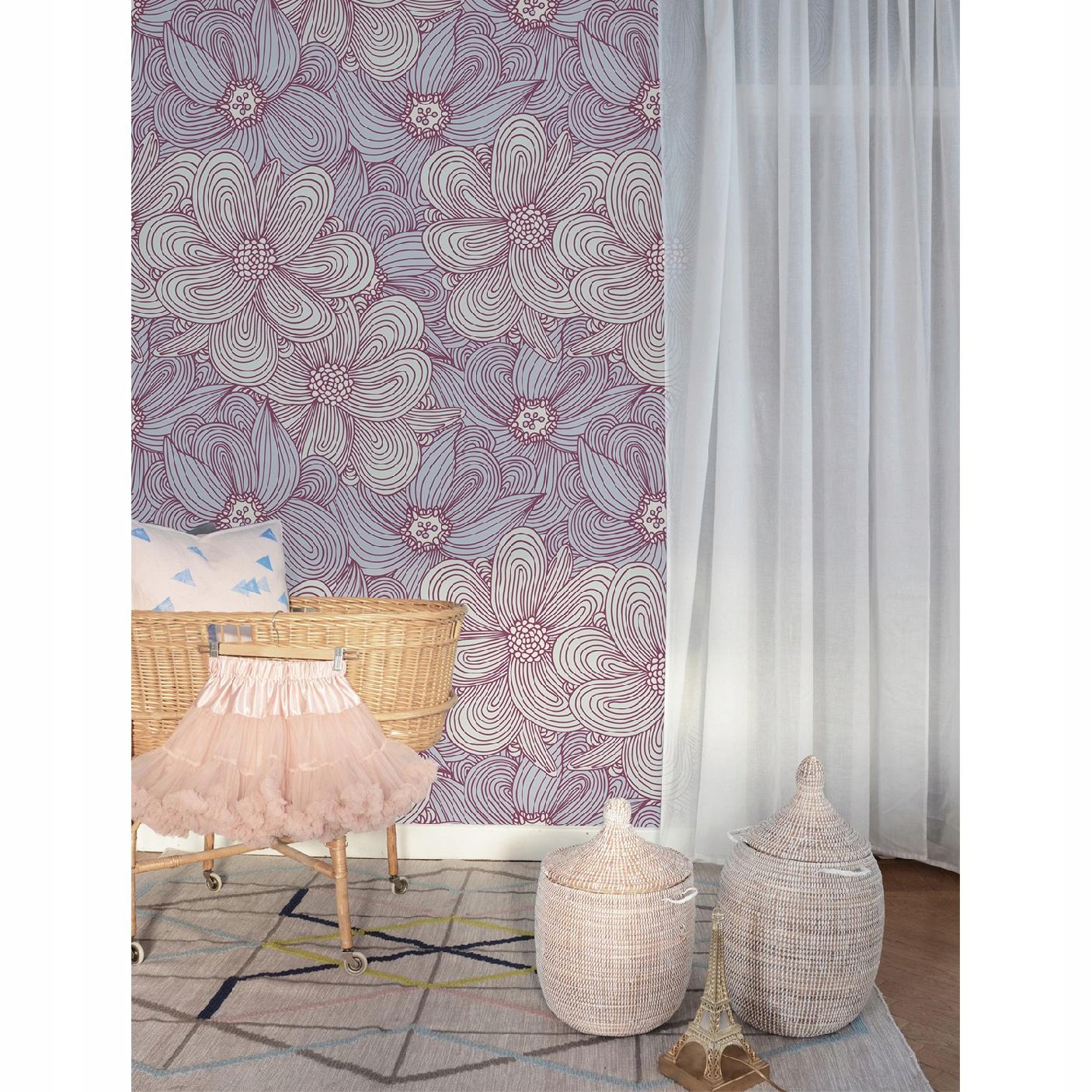 

Fototapeta flizelina Kwiaty kontury 250x104 + klej