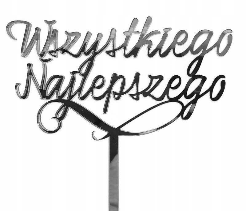 

Topper srebrny napis Wszystkiego najlepszego