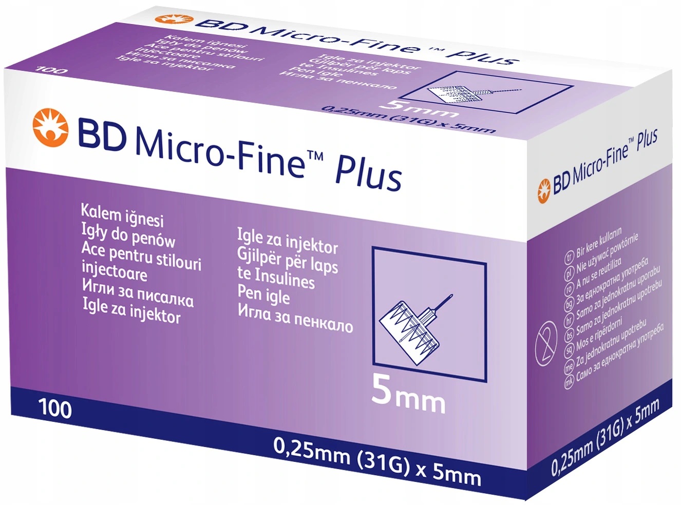 

Micro-Fine Plus 31G 0,25 x 5mm igła insulinowa 100