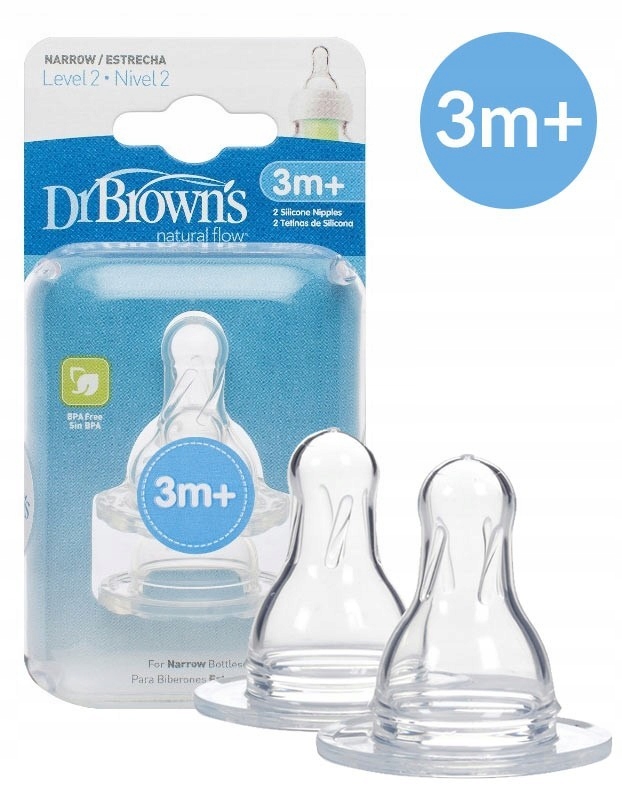 

Dr Brown's smoczek do butelki wąski poziom 2 3m+