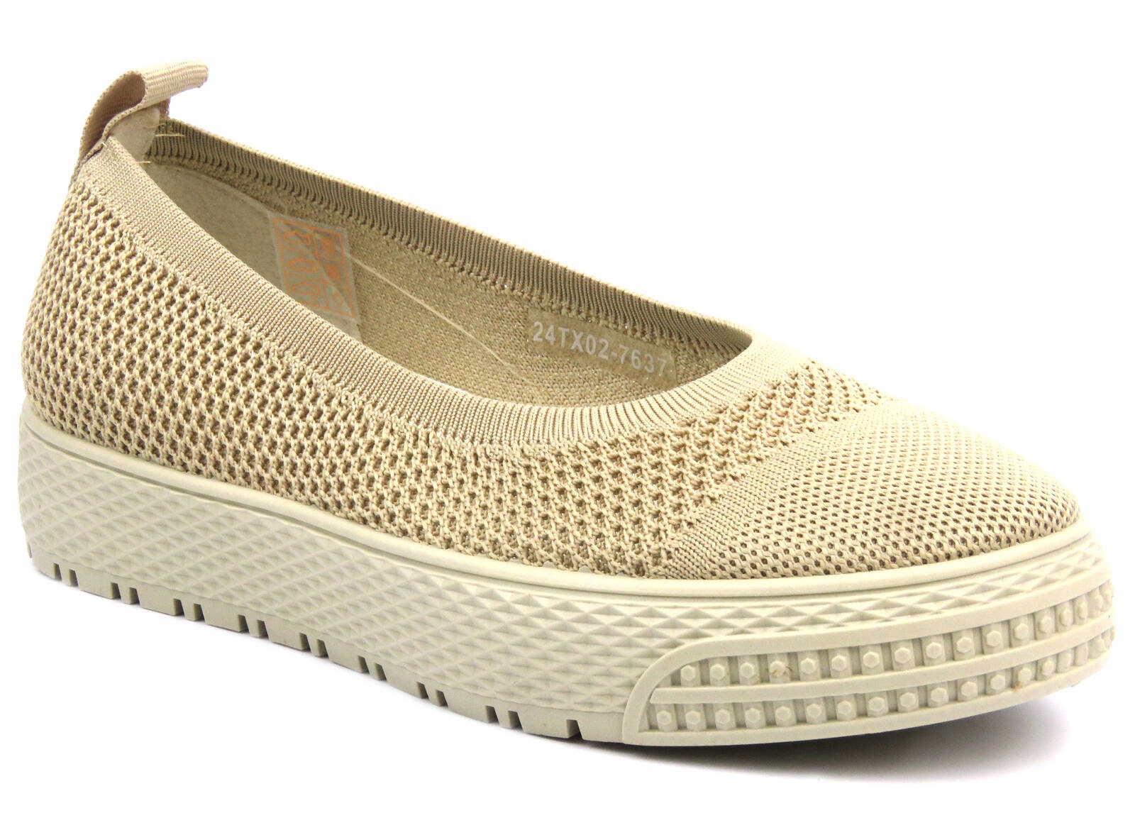 PÓŁBUTY DAMSKIE NEWS 7637 ESPADRYLE BEŻOWE PIANKOWA WKŁADKA ELASTYCZNE Oryginalne opakowanie producenta pudełko