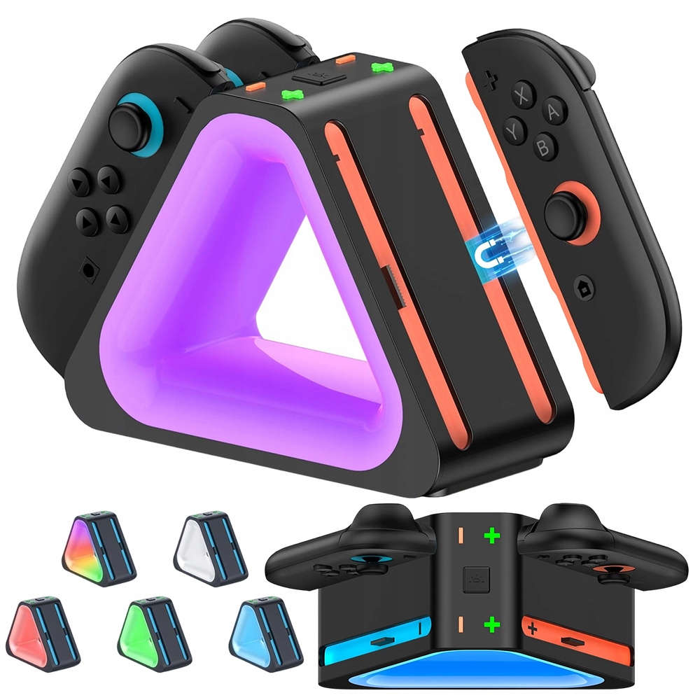 Ładowarka Magnetyczna Do Nintendo Switch 2 Joy-Con Z 7 Efektami Rgb