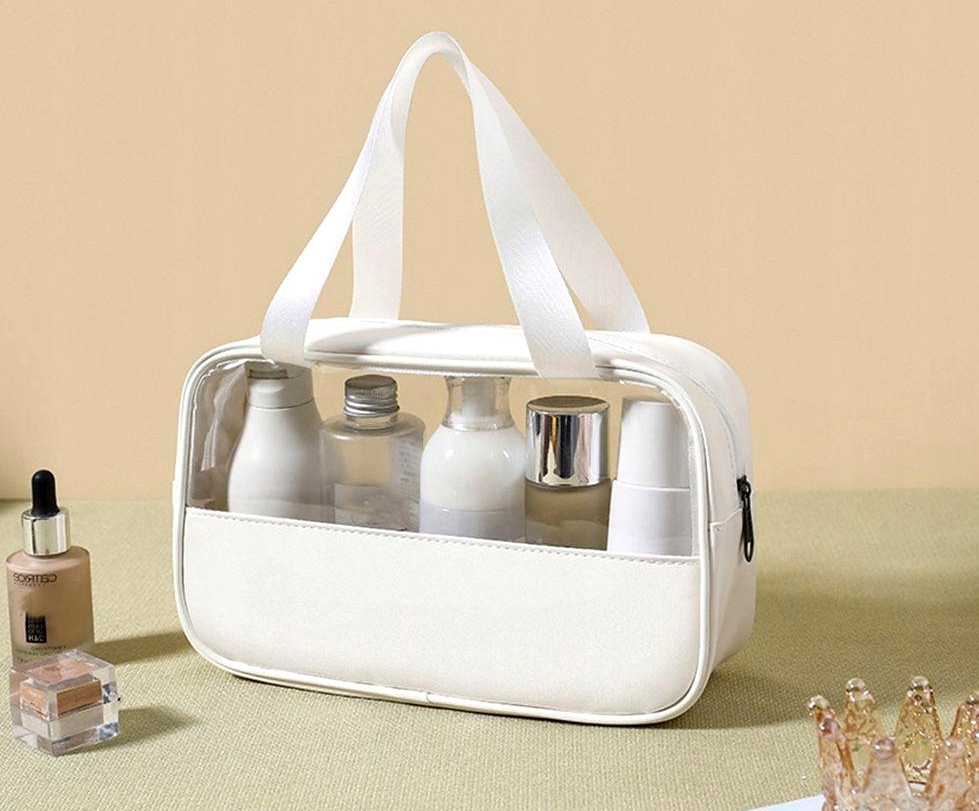 Kuferek wodoodporny Kosmetyczka przezroczysta Kolor biały