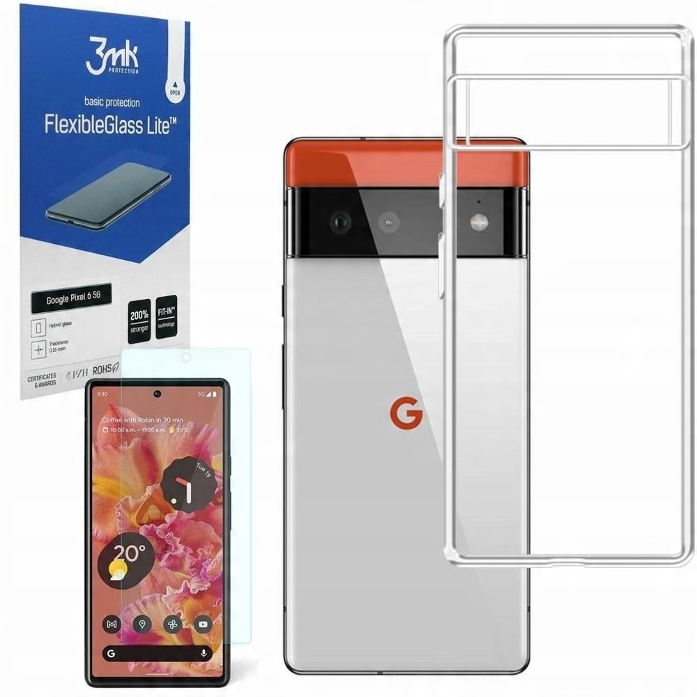 

Etui 3mk Clear Case Szkło 3mk Fg Lite do Pixel 6