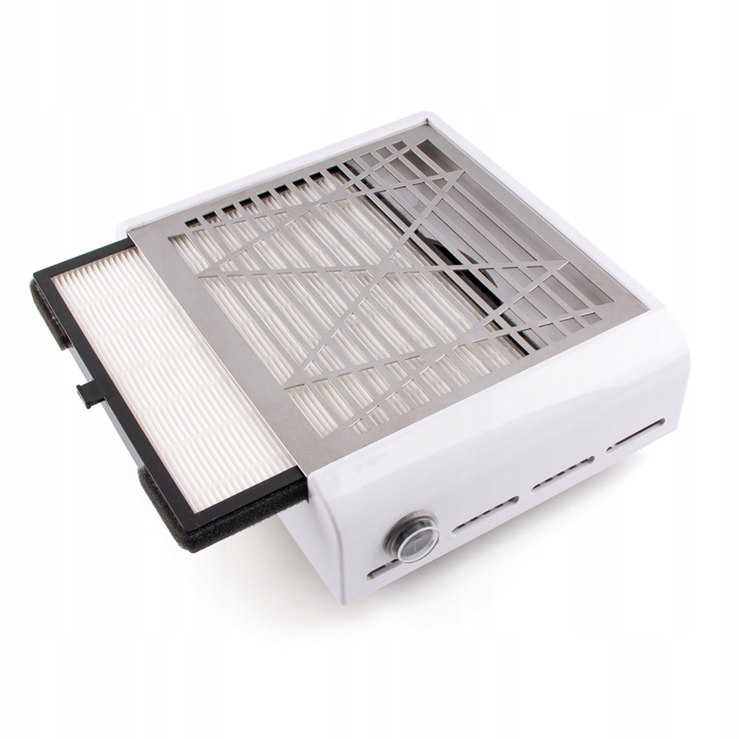 STALOWY Pochłaniacz Pyłu do Paznokci BEZWORKOWY Kasetowy Manicure FILTR MOC Napięcie 230 V