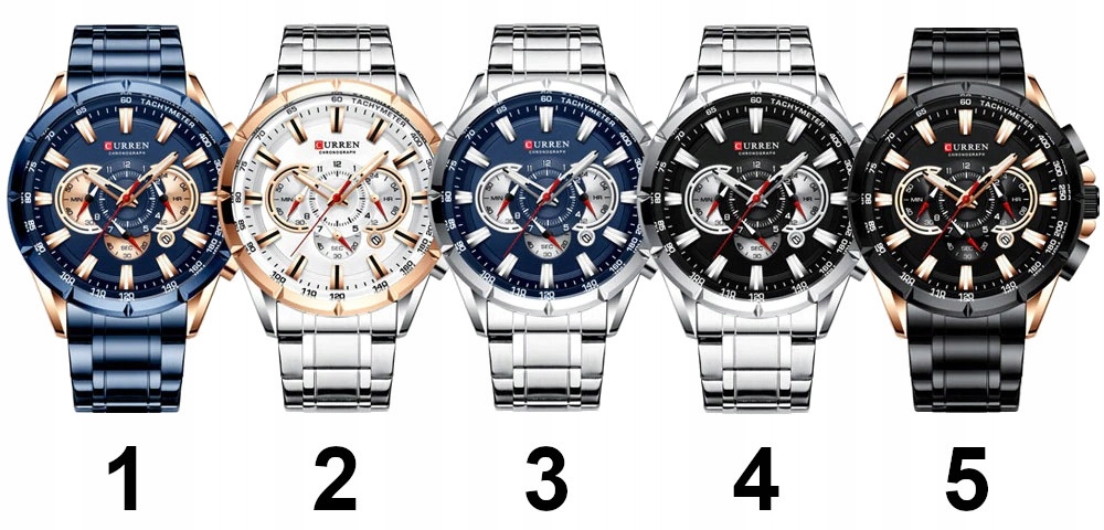 CURREN ELEGANCKI ZEGAREK MĘSKI DATOWNIK 5 KOLORÓW Marka Inna marka