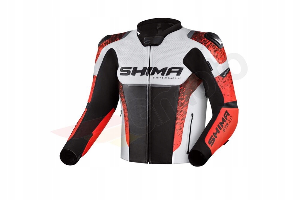 Kožená bunda Shima Str 2.0 červená fluo veľ. 50