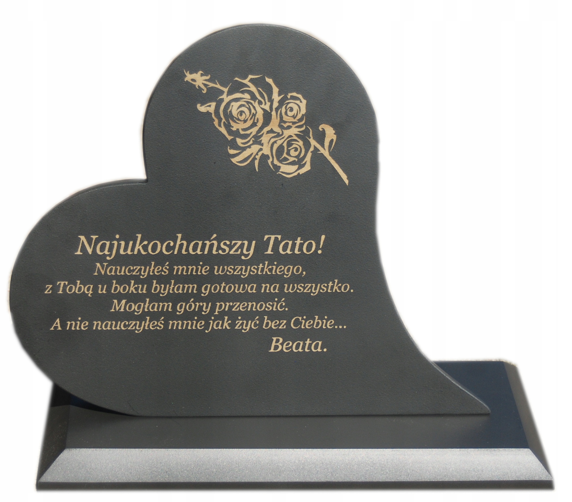 

Serce na pomnik grób statuetka z podstawką