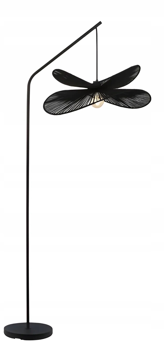Stojaca Lampa Loft Čierna Dvojitá Tienidlo 50CM E27 Minimalistická Elegantná