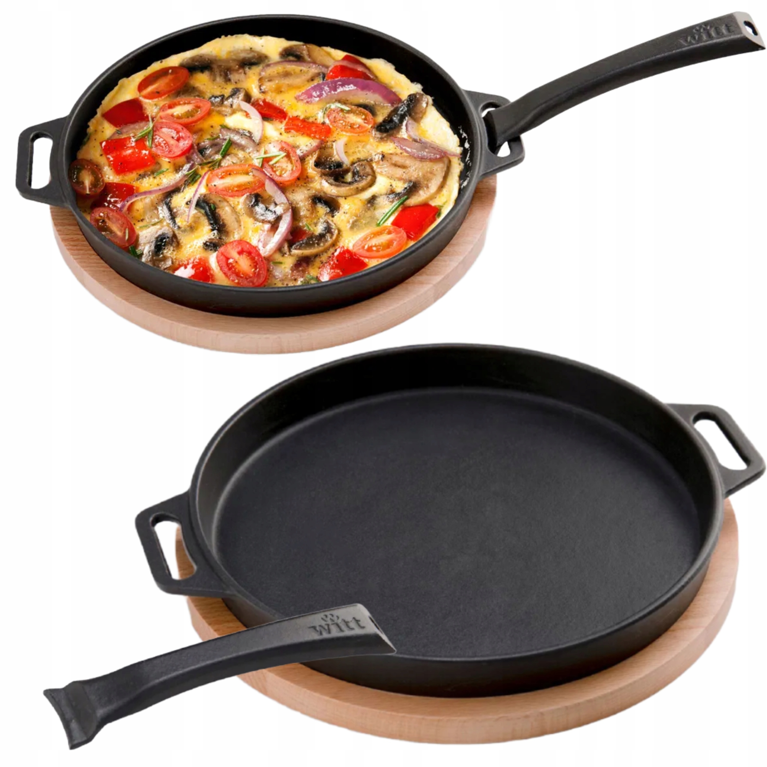 Patelnia Żeliwna Witt Okrągła na Ognisko Grilla Kuchenkę Podkładka