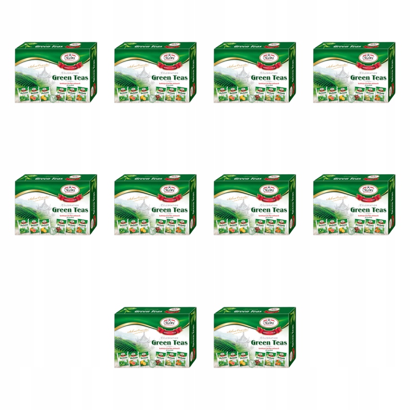 Malwa Green Teas Kolekce 6 zelených čajů 30 sáčků (30x2 g) 60 g X10