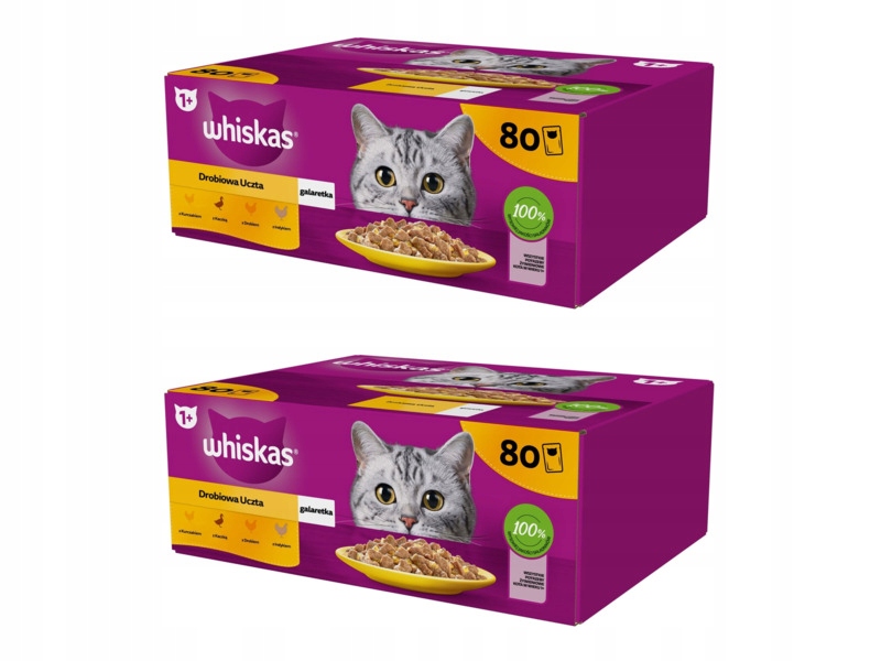 Karma dla kota Whiskas Drobiowe smaki 2 x (80 x 85 g)