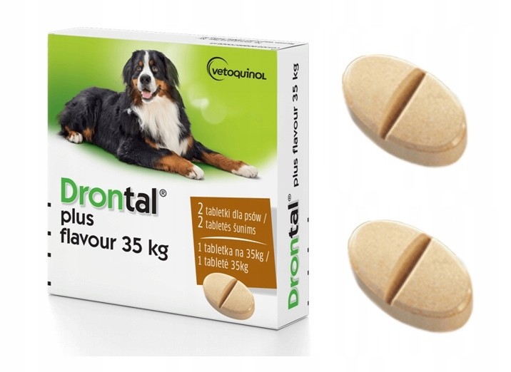 Drontal tabletki smakowe na odrobaczenie dla psa 2 sztuki po 35 kg