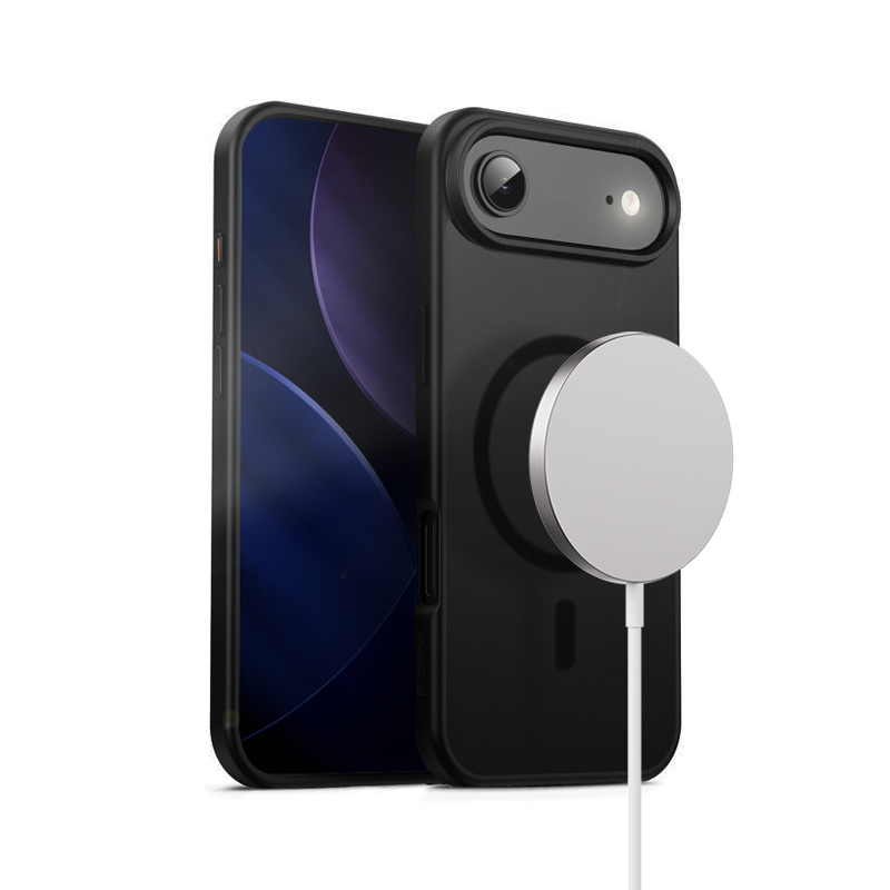 Crong Hybrid Frost Mag Cover – Pouzdro MagSafe pro iPhone 17 Air (černé)