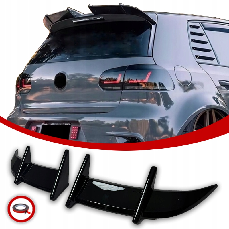 Vw Golf 6 Gti Gtd R Zadní Krytka Klapky Spoiler Černá Lesklá