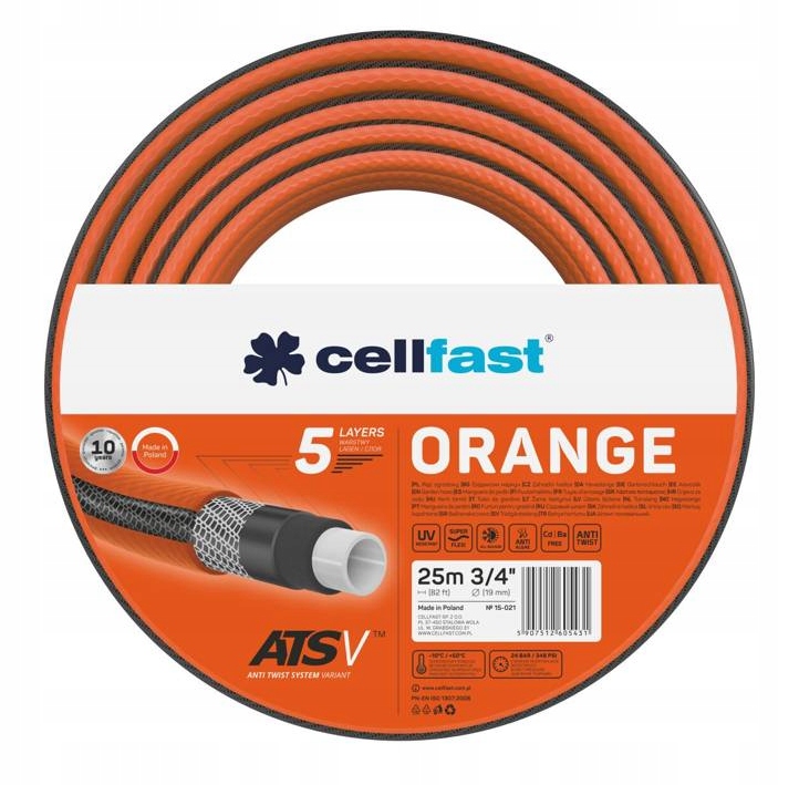 

Cellfast Wąż Ogrodowy Orange Atsv 3/4" 25 m