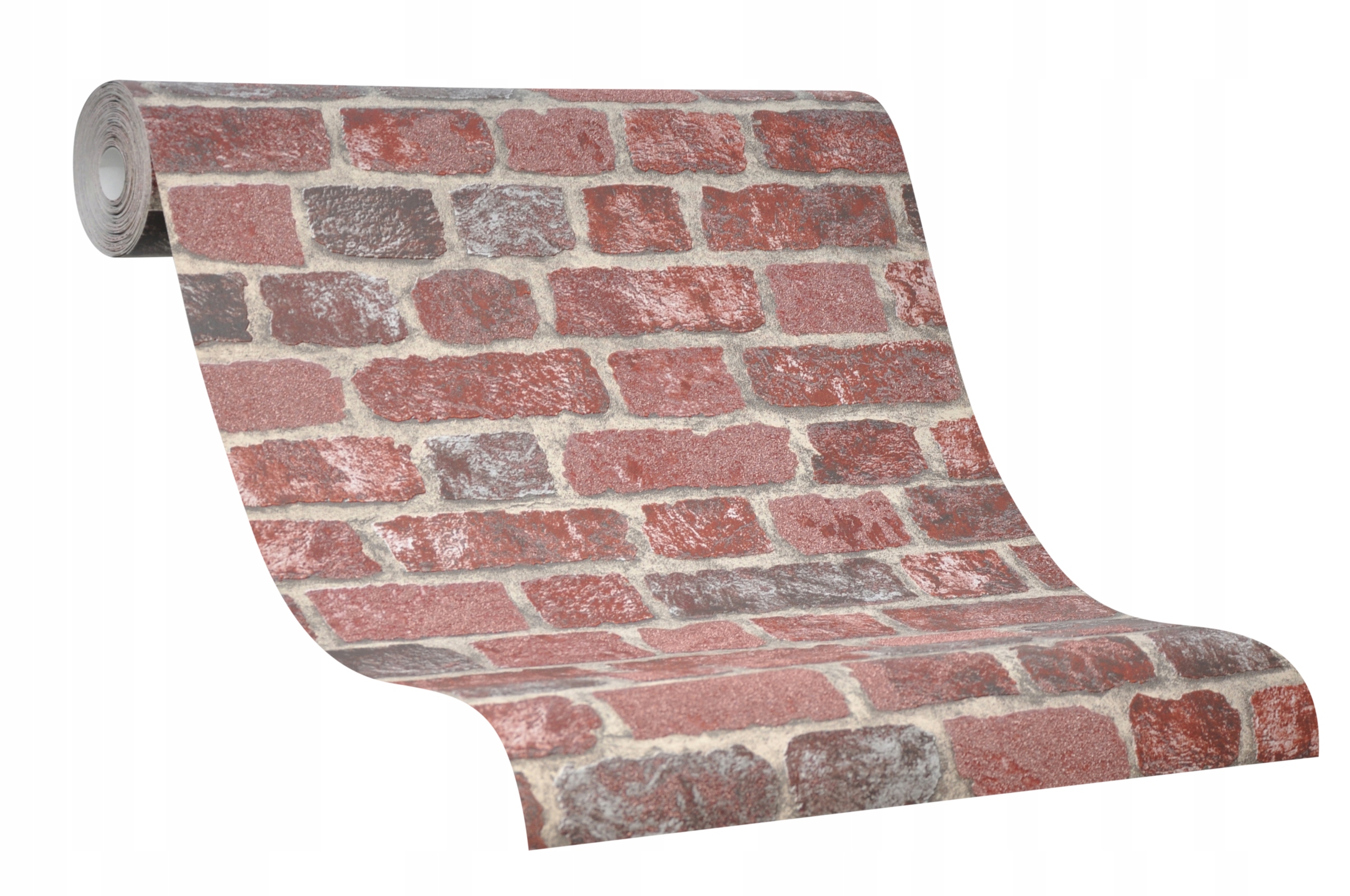 TAPETA CZERWONA CEGŁA EFEKT 3D WINYLOWA ZMYWALNA Motyw Kuchenne Mur Nowoczesne