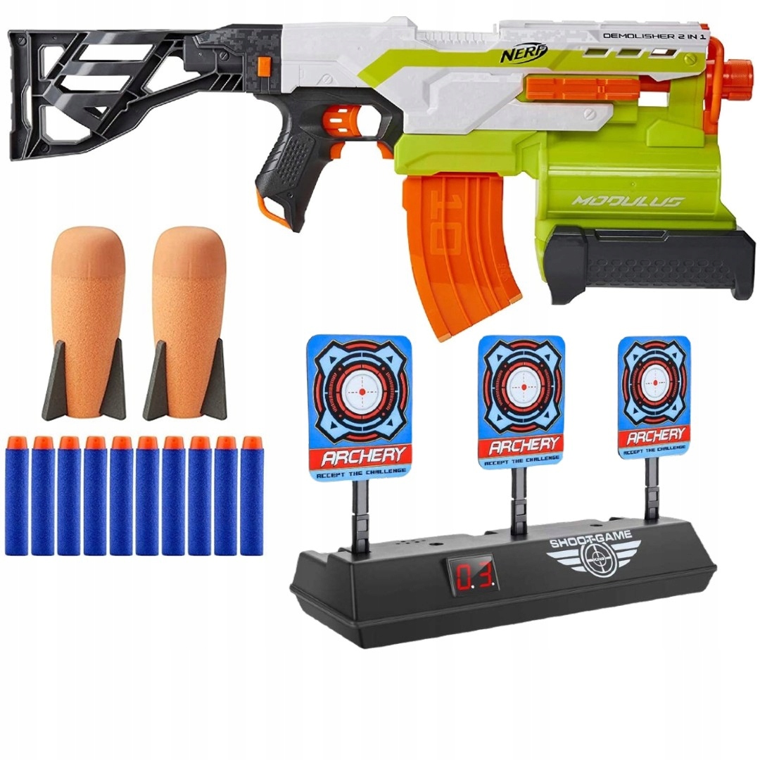 

Nerf Automat Demolisher +rakiety +strzałki +tarcza