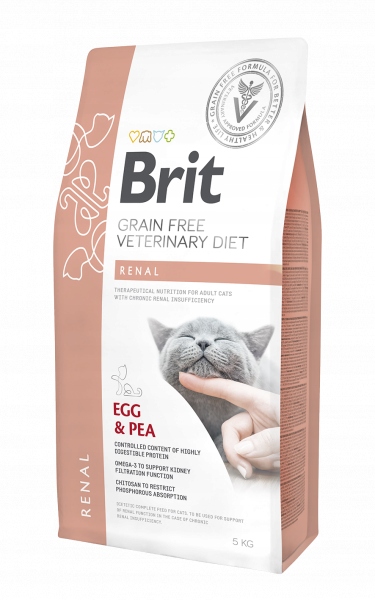 Levně Brit Grain Free Veterinary Diet Cat Renal Vajíčko s hráškem 2 kg