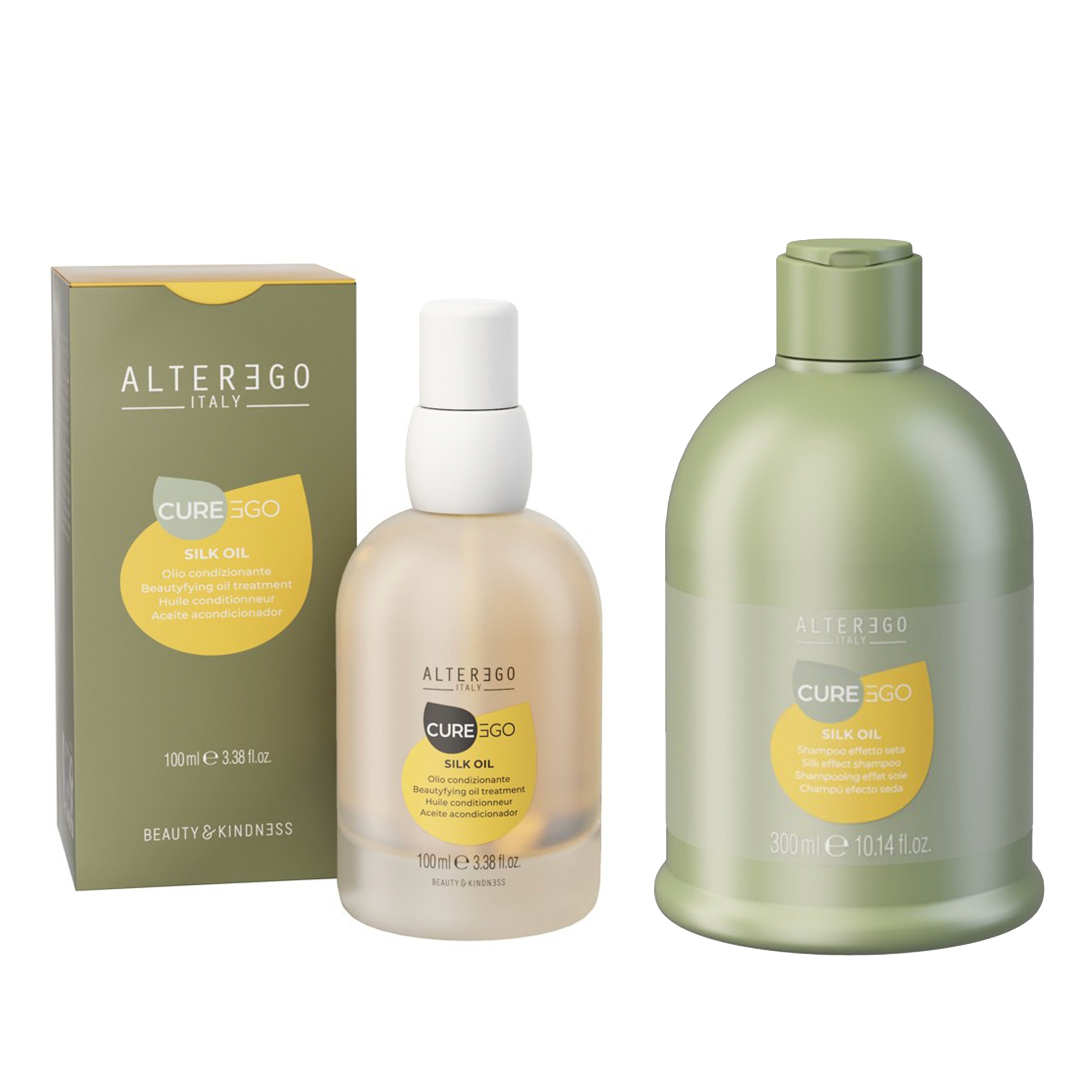 Alter Ego Cureego Silkoil Šampon 300 ml Tekutý Kondicionér 100 ml