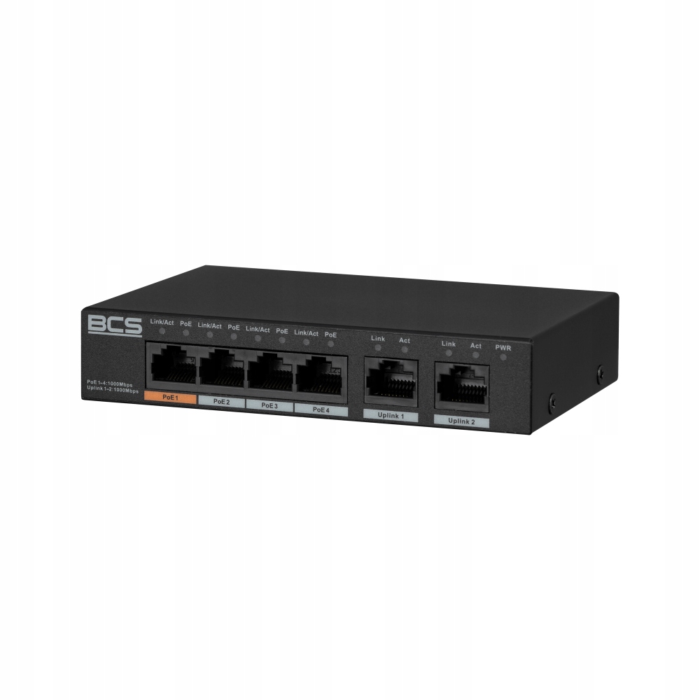 6-portový prepínač 4x Gigabit PoE BCS-L-SP04G02G(2)
