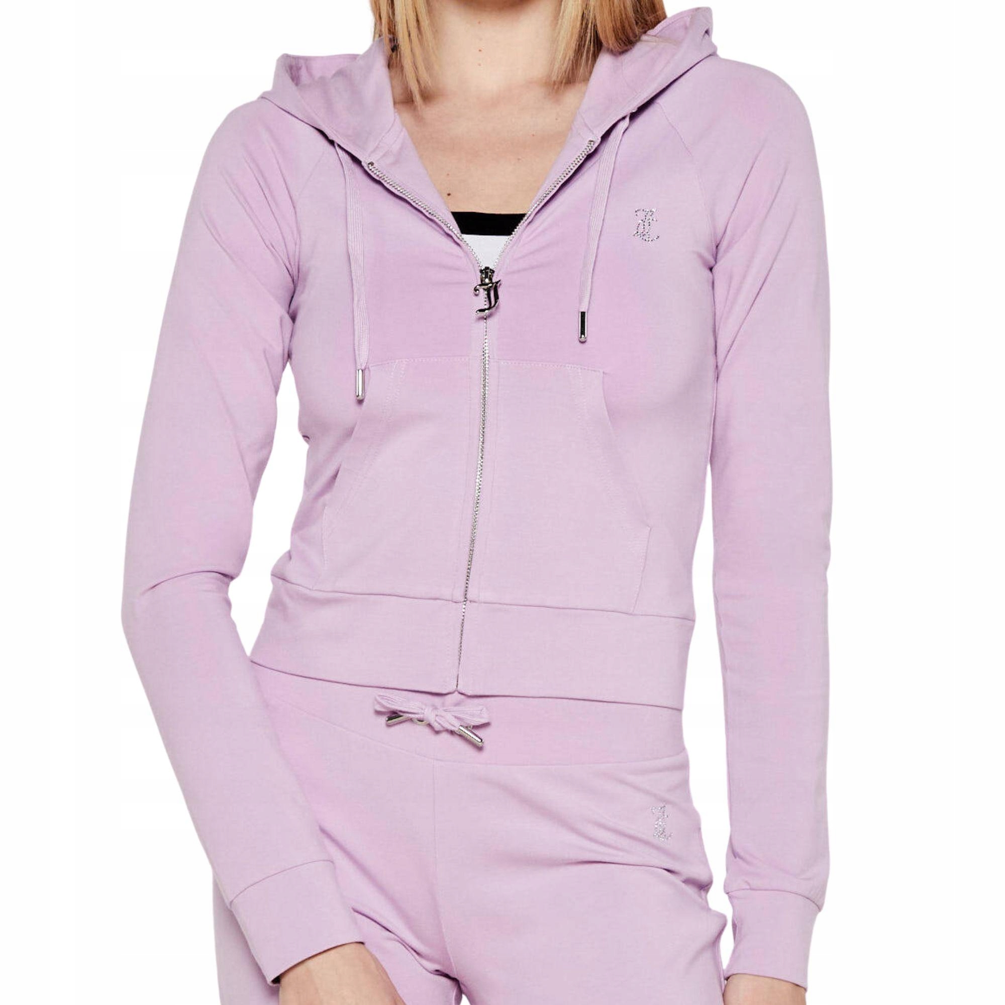 Juicy Couture Tepláková mikina Jersey Ola Hoodie s zirkony, světle fialová, velikost M
