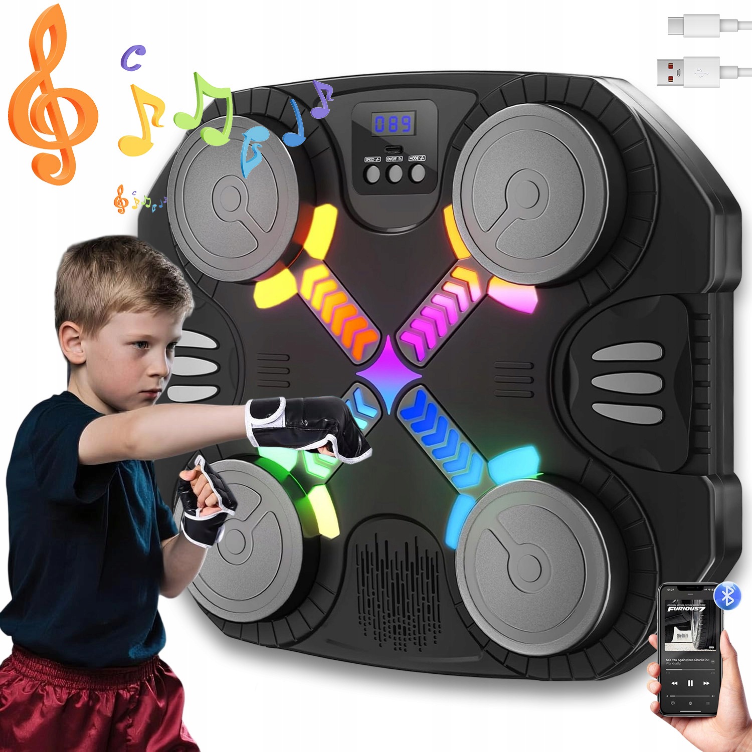 Music Boxing Hudební Boxovací Stroj, Tréninková Bluetooth Hudba, Hra