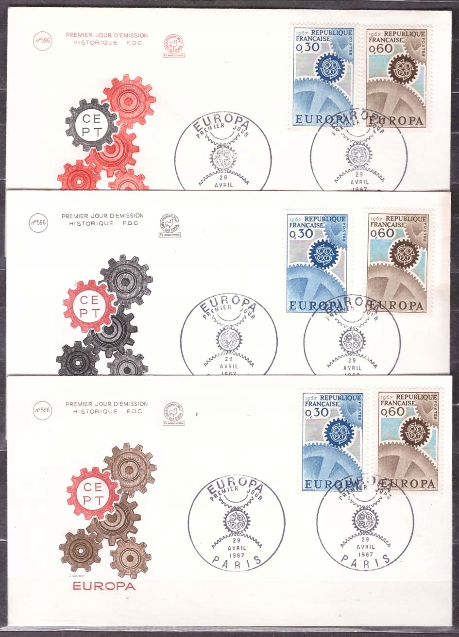 Francja CEPT Europa koperty FDC 1967 (3)