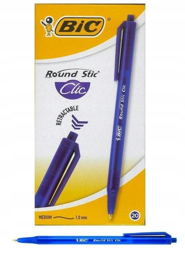 

Długopis automatyczny Bic Round Stic Clic 20 Sztuk