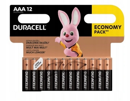 12x Bateria Alkaliczna DURACELL AAA R3 LR03 12-sztuk
