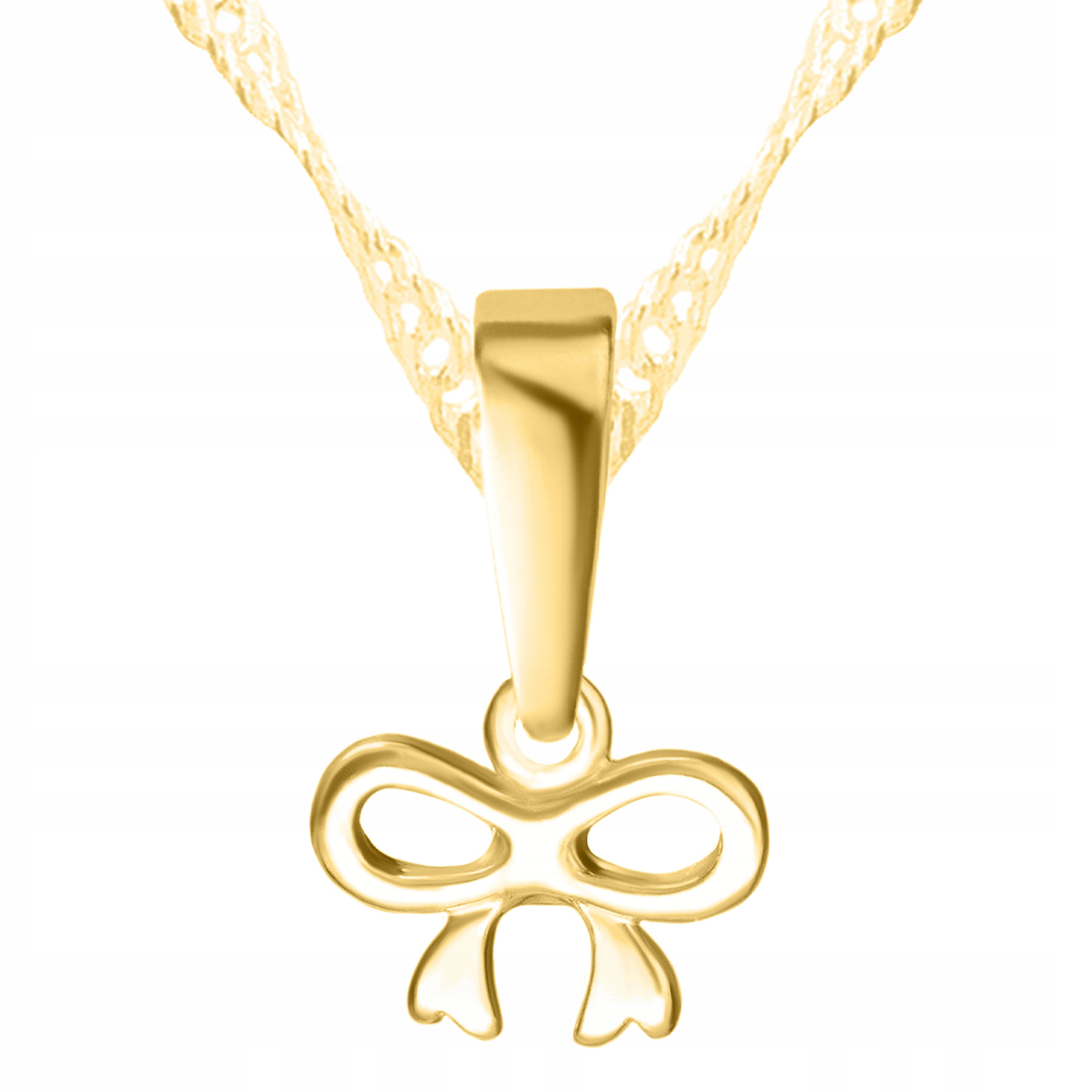 Zlatý náhrdelník se stuhou, stuhou a mašličkou, uzel Stříbro 925