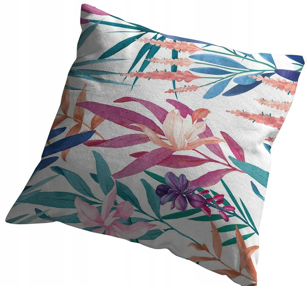 

Poszewka 45x45 turkusowa kolorowa liście