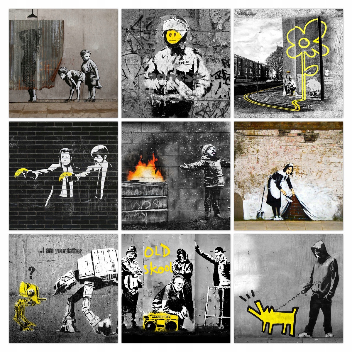 Sada plagátov 9x30x30 Mix Banksy