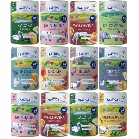 Baltica Smaki Regionów Mokra Karma dla Psa Bez Zbóż MIX Smaków 12x400g