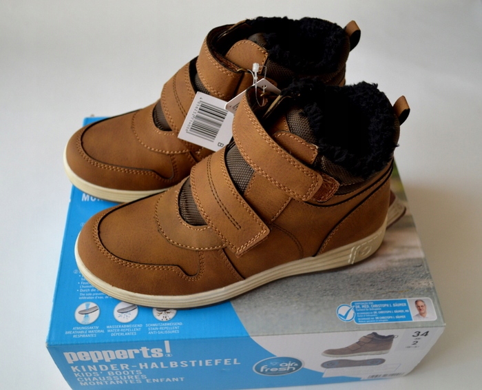 Buty Jesień Zima Za kostkę 34 Rzepy Wkładka 22,5cm